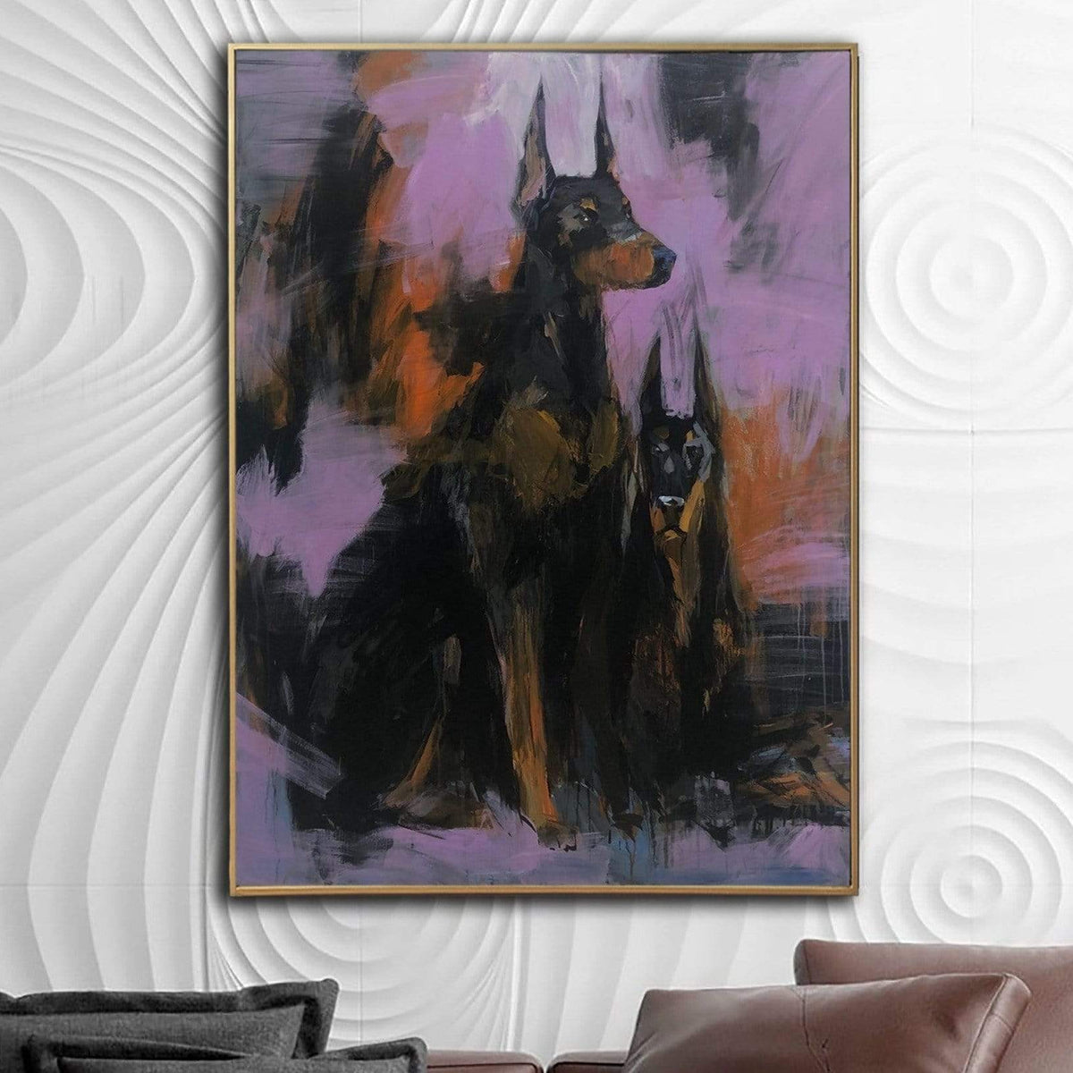 The upside doberman store painting