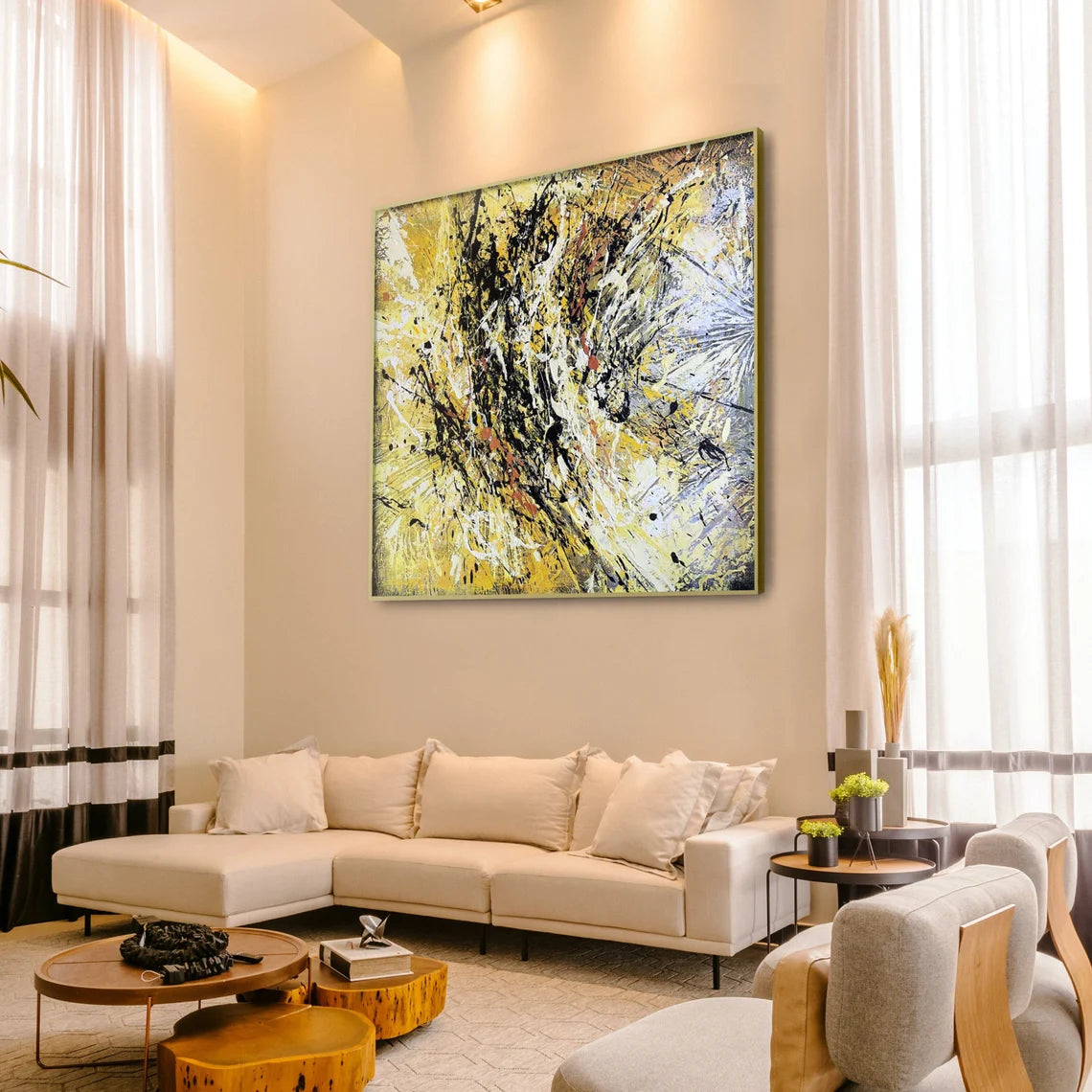 Color oil painting Gold Abstract Large Canvas, Modern Art, Abstract ar