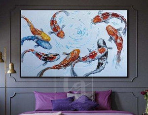 Decorating a bedroom with abstract art on canvas