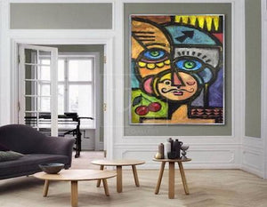 How to decorate a living room with abstract canvas