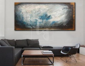 How to decorate an office room with an abstract painting