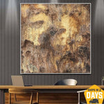 Abstract Brown Oil Painting On Canvas Acrylic Painting Custom Painting Frame Painting Minimalist Art Creative Painting | EARTHEN ELEGANCE 40"x40"
