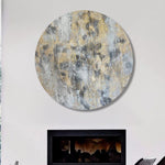 Abstract Aesthetic Wall Hanging Oil Painting Original Round Artwork Decor for Home | SOFT METAL