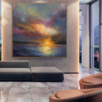 Invoice for SUNSET OVER THE OCEAN painting + Gold Frame in size 90x90 cm for Rohini