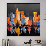 CITY LIGHTS REFLECTED 40"x40"