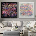 Jackson Pollock Style Painting Colorful Original Set Of 2 Paintings On Canvas Texture Abstract Fine Art Wall Art | COLORFUL PHENOMENON