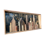 Cityscape 3D Wooden Plaque Cityscape Carved On Wood Panel Cityscape Sign Wall Hanging Decor Wood Carved Deocr for Indie Room Decor | THE CITY OF DREAMS