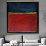 Mark Rothko Style Paintings On Canvas Abstract Expressionist Painting In Blue And Red Colors 50x50 Painting Handmade Art | CONTRADICTORY COLORS