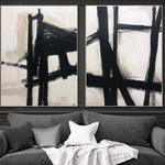 Large Abstract Painting On Canvas Black And White Franz Kline style Abstract Painting Canvas Original Modern Painting Acrylic Office Painting | CLARITY