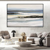 Abstract Ocean Beach Painting on Large Canvas Contemporary Original Textured Artwork for Bedroom | OCEANSCAPE