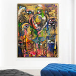 Abstract Colorful Faces Oil Painting Original Wall Hanging Artwork Modern Decor for Bedroom | AMONG ALL