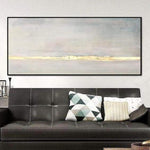 Original Large Abstract Oil Painting Gray Painting Gold Leaf Wall Art Painting On Canvas | GLEAM