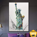 Statue Of Liberty Artwork Statue Of Liberty Painting Statue Of Liberty | NATIONAL SYMBOL 48"x32"