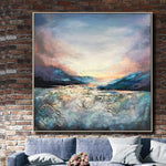 Large Original Abstract Mountains Paintings On Canvas Modern Ocean Wall Art |  OCEANIC WAVES