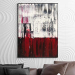 Abstract Red Wall Art Expressionism Painting Red and White Art Minimalist Artwork Hand Painted Art Textured Painting Contemporary Art | EDGE OF COLOR