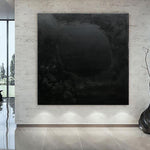Large Abstract Painting Canvas Black Wall Art Framed Abstract Painting Original Canvas Office Decor Oversized Frame Wall Art Canvas Artwork | DARK DEPTH
