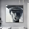 Original Smoking Woman Oil Painting Abstract Female Portrait Black and White Wall Art Decor | GIRL WITH A CIGARETTE