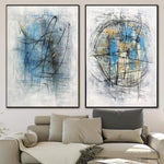 Large Original Abstract Set of 2 White Paintings On Canvas Wall Art Unique Wall Art Modern Wall Decor | WINTER WAYS