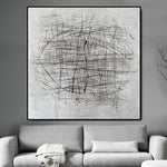 Abstract Painting Gray Abstract Painting Black And White Canvas Art Modern Painting for Hotel Decor | ROTATION