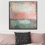 Large Canvas Art Ocean Painting Abstract Canvas Paintings Pink Abstract Artwork Modern Abstract Painting | PINK DAWN