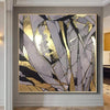 Original Large Gold Leaf Painting Gray Painting Texture Art Abstract Acrylic Painting On Canvas | STONE BLOOM