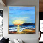 Large Original Abstract Seascape Paintings On Canvas Sea Wall Art Acrylic Blue Fine Art Modern Oil Painting | SEASCAPE BREEZE