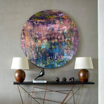 Colorful Acrylic Round Paintings On Canvas, Original Abstract Vivid Artwork, Custom Textured Oil Painting for Living Room Wall Decor | COLOR COMPOSITION