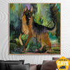 Abstract Colorful Dog Paintings On Canvas German Shepherd Painting Modern Abstract Fine Art Textured Original Art | SHEPHERD ON A WALK 50"x50" - Trend Gallery Art | Original Abstract Paintings