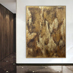Original Abstract Gold Painting on Canvas Heavy Textured Art Modern Rich Fine Art Oil Painting Contemporary Wall Art | GOLDEN ENERGY