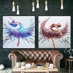 Abstract Ballerinas Painting on Canvas Impasto Oil Diptych Wall Art Ballet Dancer Art Customized Painting for Aesthetic Decor | YOUNG BALLERINAS