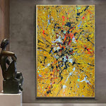 Abstract Yellow Paintings On Canvas Colorful Modern Handmade Art Urban Style AcrylicSplash Painting for Home Wall Decor | YELLOW SPLASH