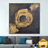 Original Abstract Gold And Black Paintings On Canvas Modern Painting Abstract Chain Textured Wall Art | GOLDEN CHAIN 32"x32" - Trend Gallery Art | Original Abstract Paintings