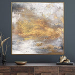 Original Abstract Gray Paintings On Canvas Gold Textured Painting Rich Texture Art Modern Handmade Painting | BRIGHT LIGHT