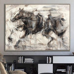 Horse Abstract Painting Brown Painting Large Painting on Canvas Horse Oil Painting Modern Abstract Painting Horse Artwork | WAY TO FREEDOM