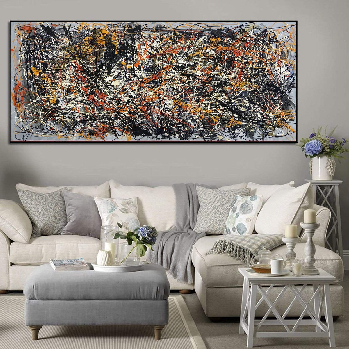 Jackson Pollock Style Paintings On Canvas Colorful Fine Art Original M