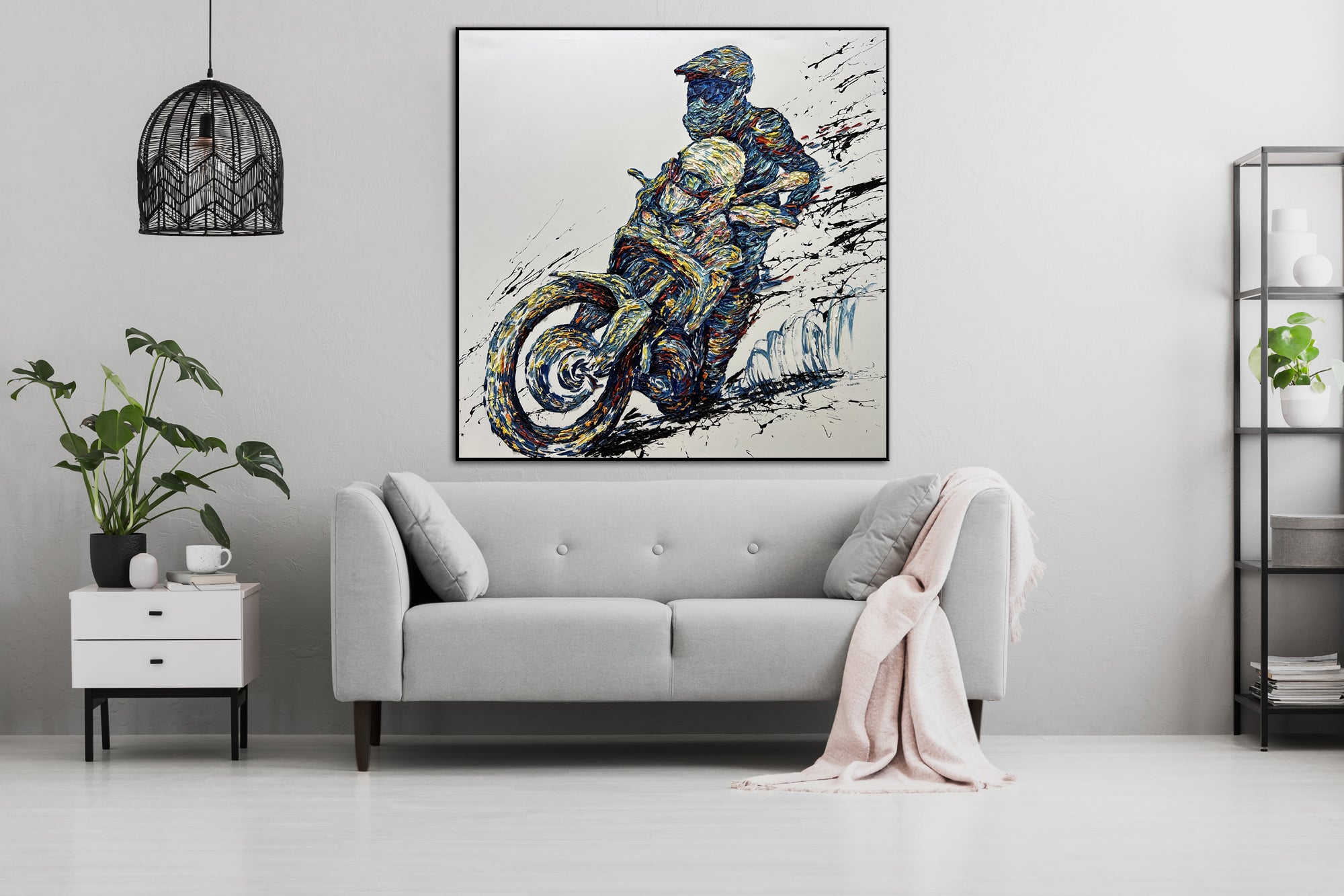 Motorcycle Abstrack Abstract Motorcycle Paintings On Canvas Original Motorsport Impasto Wa ...