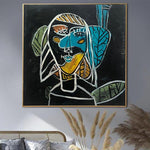 Abstract Face Painting Figurative Art Picasso Style Painting Black Canvas Art Abstract Woman Surreal Painting Textured Painting | PARALLEL REALITY