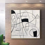 Black And White Oil Painting Abstract Painting Modern Oil Abstract Canvas Art Black And White Wall Art Abstract Black And White Painting | PUZZLE