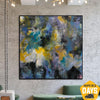 Large Abstract Colorful Modern Paintings On Canvas Texture Abstract Fine Art | SUNRAYS IN THE SEA 46"x46" - Trend Gallery Art | Original Abstract Paintings