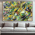 Large Painting On Canvas Yellow Oil Painting Abstract Modern Art Original Abstract Painting On Canvas Abstract Wall Decor | SUMMER VIBE
