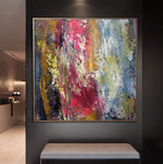 Large Original Painting Abstract Colorful Acrylic Canvas Art Painting Abstract Expressionism Painting Wall Hanging Decor | COLORFUL SCENE