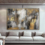Large Abstract Oil Paintings On Canvas Gold Leaf Artwork Heavy Textured Wall Art Luxury Painting Original Hand Painted Art Wall Decor | ENERGY FLOWS