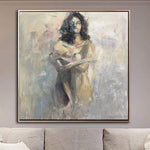 Extra Large Oil Painting Large Canvas Art Oil Female Body Painting Modern Large Canvas Abstract Naked Woman Body Modern Artwork | NAKED SILENCE