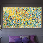 Large Abstract Colorful Paintings On Canvas Impasto Painting In Blue And Yellow Colors Textured Wall Art Aesthetic Painting | IMAGINARY FIELD