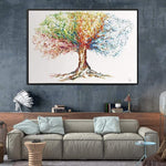 Abstract Art Tree Canvas Painting Colorful Tree Canvas Artwork Tree Painting On Canvas | FOUR SEASON