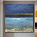 Ocean Painting Sunset Painting Modern Art Landscape Painting Blue Abstract Painting | FAR HORIZON