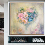 Abstract Romantic Flower Painting Colorful Wall Art | ROMANTIC BOUQUET