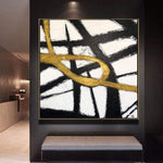Black Painting White Painting Gold Painting Abstract Original Painting On Canvas | TIME LOOP