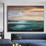 Large Abstract Sea Painting Abstract Landscape Painting Ocean Abstract Painting Original Abstract Wall Paintings On Canvas | WARM MEMORIES