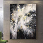 Oversized Abstract Original Black And White Wall Art Acrylic Paintings On Canvas | DEVELOPMENT